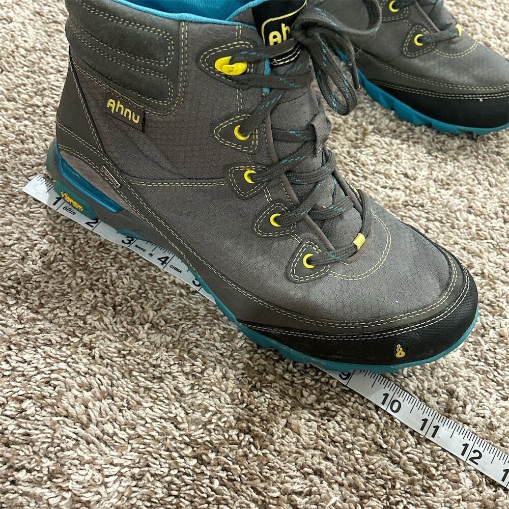 Ahnu Sugarpine Waterproof Hiking Boots Womens Size 9 Gray Teal Vibram - Picture 4 of 12